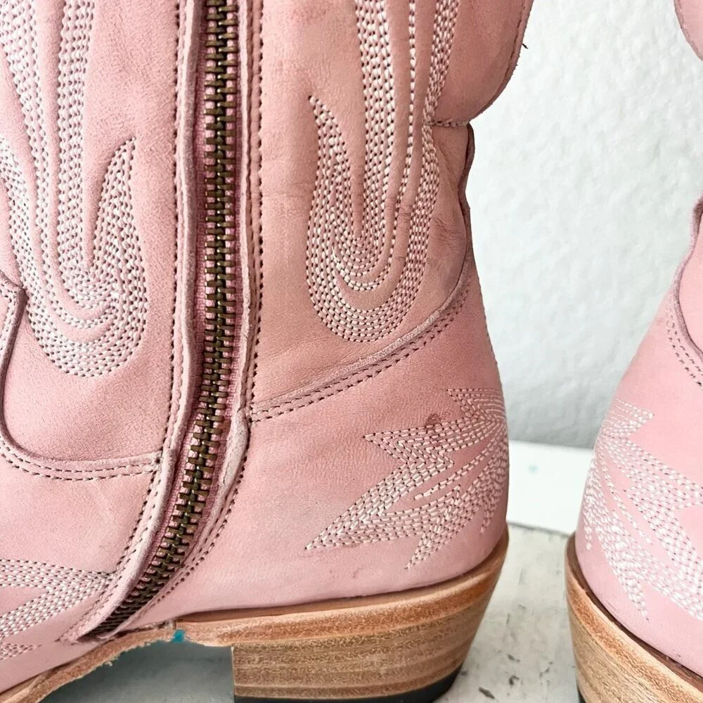 Lane LEXINGTON Over the Knee Pink Cowboy Boots Western Cowgirl Snip Toe Tall 5